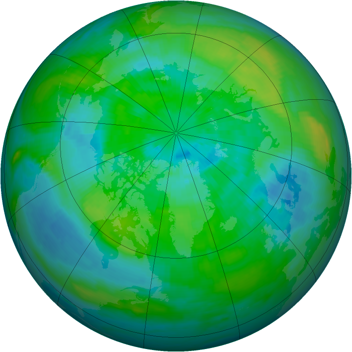 Arctic ozone map for 22 September 1987